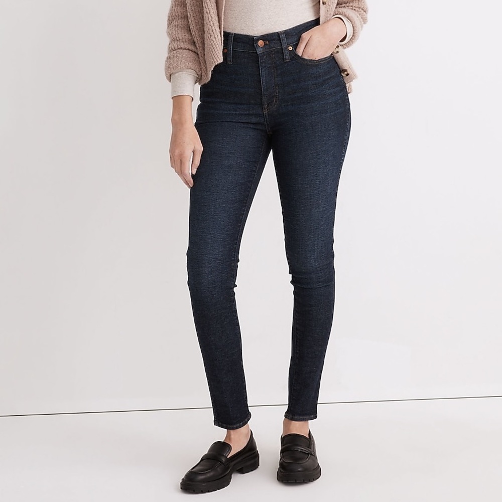 High Waisted Dark Wash Madewell Skinny Jeans